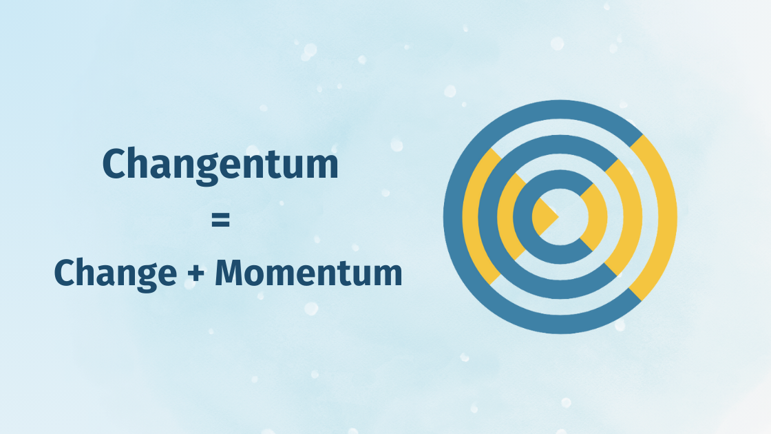 Image of the Changentum logo: a series of consecutive C-shaped circles in teal blue, interspersed with an abstract ray of yellow light.
