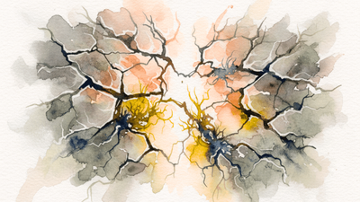 Aquarellbild eines großen Risses, der sich öffnet, um Licht hereinzulassen